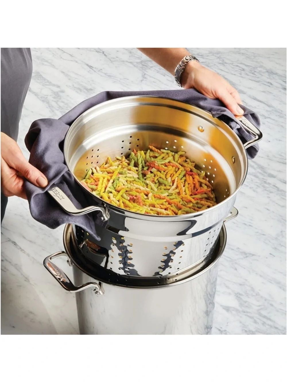 All-Clad Stainless Steel 7 qt. Strainer/Steamer Insert